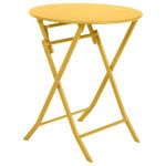 [Obrázek: Skládací kulatý stůl Greensboro - žlutý